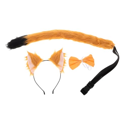 INOOMP 1 Set Fuchs Kostüm Set Süße Fuchsohren Stirnband Fliege Set Tierkostüm Zubehör Halloween Cosplay Party Kopfbedeckung Anzieh Requisiten INOOMP 1 Set Fuchs Kostüm Set Süße Fuchsohren Stirnband Fliege Set Tierkostüm Zubehör Halloween Cosplay Party Kopfbedeckung Anzieh Requisiten von INOOMP