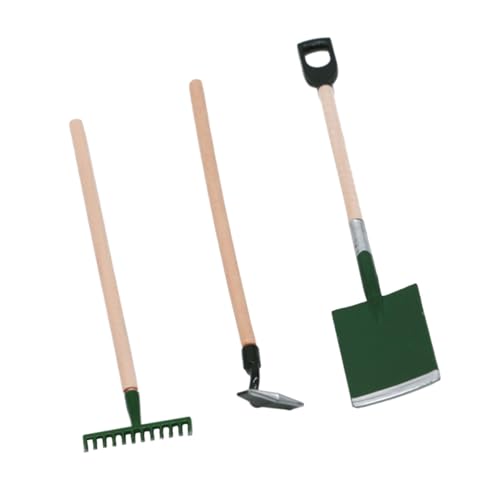 INOOMP 1 Set Gartenspaten Hacke Mini Zubehör Werkzeuge Puppenhaus Zubehör Modelle Puppenhaus Gartenwerkzeug Puppenharke Mini Gartenwerkzeug Mini Schaufel Modell von INOOMP