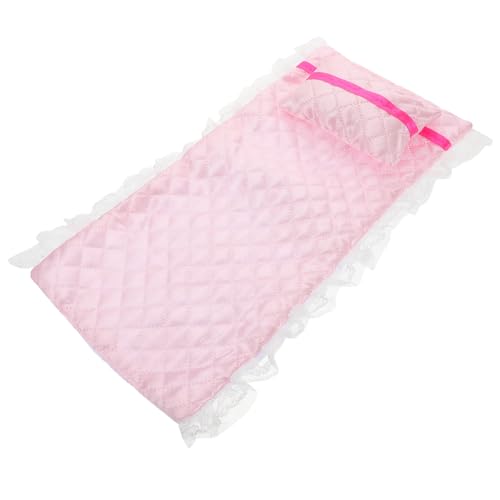 INOOMP 1 Set Mini Bettlaken Kissen Puppenhaus Miniatur Sachen Puppenbett Bettwäsche Puppenhaus Miniatur Zubehör Puppenhaus Möbel Zubehör Miniatur Simuliertes Kissentuch Rosa von INOOMP