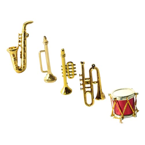 INOOMP 1 Set Saxophon Modell Miniatur Instrumente Kleines Saxophon Mini Saxophon Mini Klarinette Musikspielzeug Puppenhaus Spielhaus Zubehör Puppenhaus Dekorationen von INOOMP