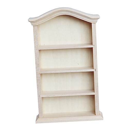 INOOMP 1 Stück Mini Möbelmodell Kleines Regal Kleines Regal Regale Aufbewahrung Kinderbücherregal Retro Kinderbücherregal Miniatur Dinge Bücherregal Aus Holz Gelb von INOOMP