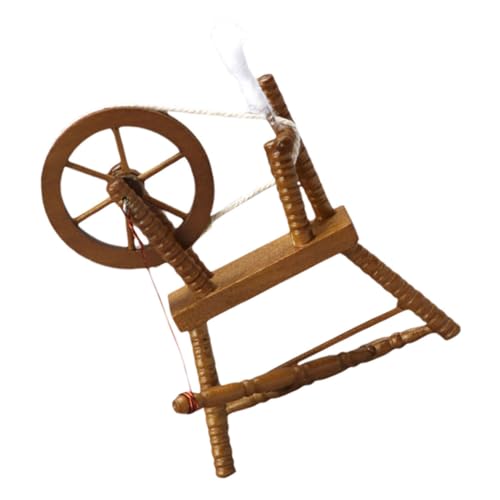 INOOMP 1 Stück Miniatur Handaufrollmaschine Modell für Puppenhaus Deko Klassisches Holzmöbel für Kreative DIY Projekte und Sammlungen von INOOMP