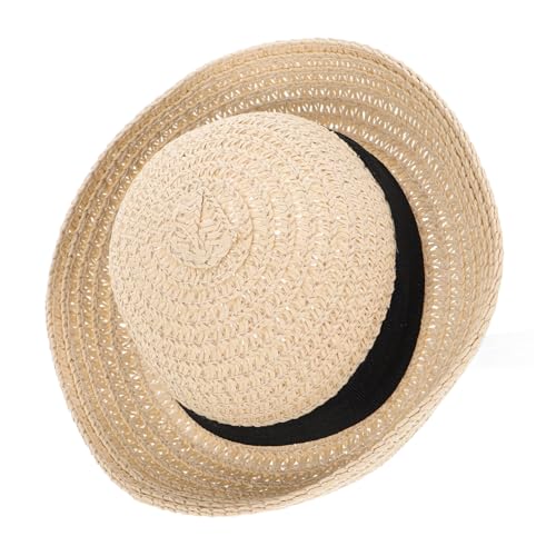 INOOMP 1 Stück Puppe Strohhut Rand Miniatur Zubehör Kappen Mini-strohhüte Zum Basteln Wiedergeboren Landhut Mini-Puppen Weben Puppenstrohhüte Motorhaube Mädchen Winzig Party Unser Beige von INOOMP