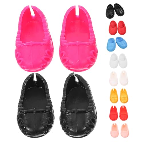 INOOMP 10 Paare Mini Puppenschuhe für Dolls Flache Schuhe Schwarz Rot Rosa Weiß Gold Gemustert Perfektes Zubehör für Miniaturfiguren und Puppendekorationen INOOMP 10 Paare Mini Puppenschuhe für Dolls Flache Schuhe Schwarz Rot Rosa Weiß Gold Gemustert Perfektes Zubehör für Miniaturfiguren und Puppendekorationen von INOOMP