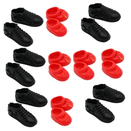 INOOMP 10 Paare Mini -Schuhset Miniatur-Puppenhaus Miniatur-Schuhe Puppenhaus-Miniaturschuhe Minischuhe für Puppen Puppenzubehör Puppenschuh kleine Puppen Mini-Puppenhausschuhe Abs von INOOMP