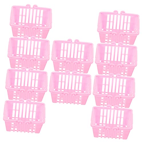 INOOMP 10 STK. Zubehör für Puppenhäuser Miniatur Korb kleine Körbchen Mini Körbe Puppenhaus Mini-Tablett Plastik Rosa INOOMP 10 STK. Zubehör für Puppenhäuser Miniatur Korb kleine Körbchen Mini Körbe Puppenhaus Mini-Tablett Plastik Rosa von INOOMP