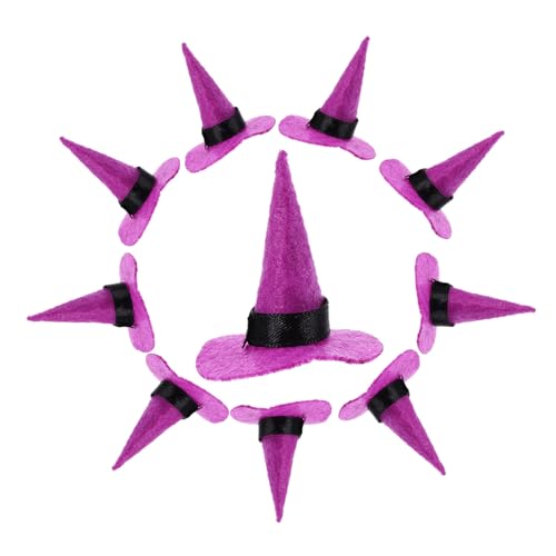 INOOMP 10 Stk. Elfenhut zerzaust Party für Miniatur winzige Hüte Halloween-Accessoires Mini-Hut kleine Hüte zum Basteln Halloween-Kopfschmuck Mini-Imitationshüte Filzstoff Violett INOOMP 10 Stk. Elfenhut zerzaust Party für Miniatur winzige Hüte Halloween-Accessoires Mini-Hut kleine Hüte zum Basteln Halloween-Kopfschmuck Mini-Imitationshüte Filzstoff Violett von INOOMP