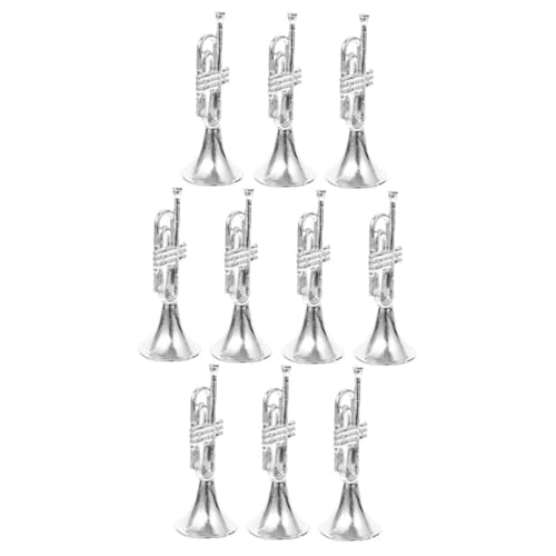 INOOMP 10 Stück Direkte Silberdekoration Puppe Silberne Spielzeugtrompete Trompetenverzierung lebensechte Trompete Miniaturen Kind Miniaturinstrument Musikinstrumentenmodell Plastik INOOMP 10 Stück Direkte Silberdekoration Puppe Silberne Spielzeugtrompete Trompetenverzierung lebensechte Trompete Miniaturen Kind Miniaturinstrument Musikinstrumentenmodell Plastik von INOOMP