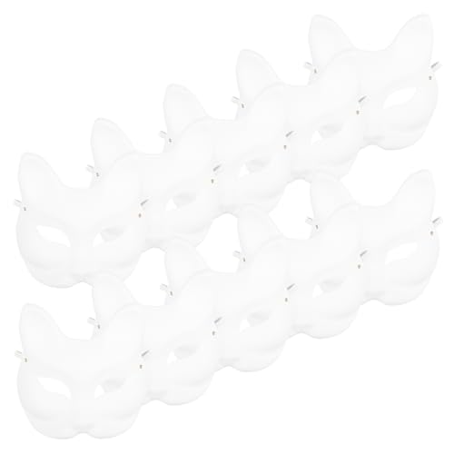 INOOMP 10 Stück Diy Fuchsmaske Unbemalt für Karneval Cosplay und Halloween Leichte Handgefertigte Papiermasken zum Bemalen für Kreative Bastelprojekte von INOOMP