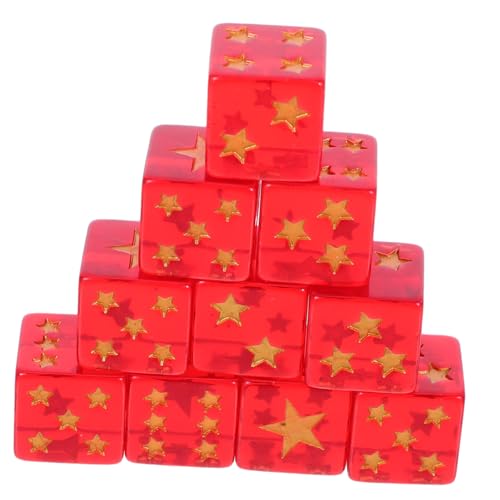 INOOMP 10 Stück Fünfzackiger Sternwürfel LRC-würfelspiel Würfelspiele Spielwürfel in Durchscheinenden Farben Quadratische Würfel Durchscheinende Würfel Mini-würfel Goldene Würfel Rot Harz INOOMP 10 Stück Fünfzackiger Sternwürfel LRC-würfelspiel Würfelspiele Spielwürfel in Durchscheinenden Farben Quadratische Würfel Durchscheinende Würfel Mini-würfel Goldene Würfel Rot Harz von INOOMP