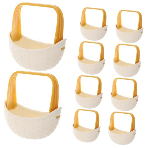 INOOMP 10 Stück Kleiner Korb Miniatur Blumenkorb Für Puppenhaus Kleiner Handkorb Mit Griffen Für Puppenhaus Landschaftsrequisiten Und Basteln von INOOMP