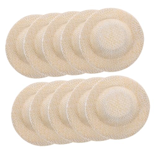 INOOMP 10 Stück Kleines Strohhutspielzeug Miniatur Mini-Puppen Minihüte zum Basteln gestrickt dekorativer DIY-Hut Mini-Hut- Hut für Puppe kleine hüte Flanell von INOOMP