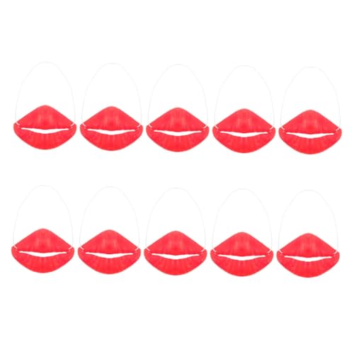 INOOMP 10 Stück Kniffliges deko Maskerade Cosplay -Partyzubehör falsche Lippen Halloween-Gesichtsmaske Halloween-Fake-Lippen Halloween-Wurstlippen Emulsion rot INOOMP 10 Stück Kniffliges deko Maskerade Cosplay -Partyzubehör falsche Lippen Halloween-Gesichtsmaske Halloween-Fake-Lippen Halloween-Wurstlippen Emulsion rot von INOOMP