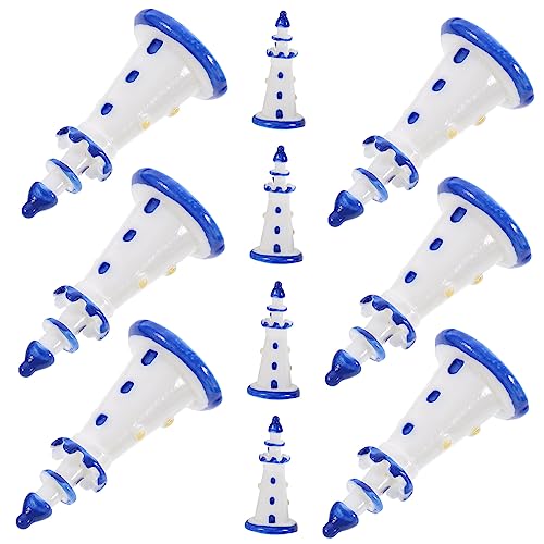 INOOMP 10 Stück Leuchtturm Charms Meer Nautische Miniatur Puppenhaus Mini Leuchttürme Kleine Leuchtturm Figuren Leuchtturm Bausatz Winzige Leuchtturm Accessoires von INOOMP