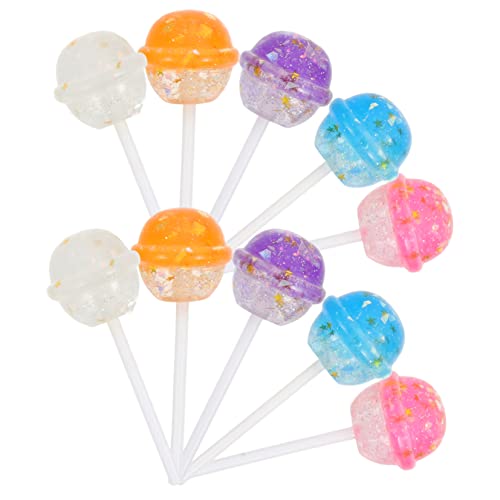 INOOMP 10 Stück Lollipop Fotorequisiten aus Kunstharz Glitzer Themen Deko für Realistische Lutscher für DIY Party und Fotografie Gemischte Farben INOOMP 10 Stück Lollipop Fotorequisiten aus Kunstharz Glitzer Themen Deko für Realistische Lutscher für DIY Party und Fotografie Gemischte Farben von INOOMP