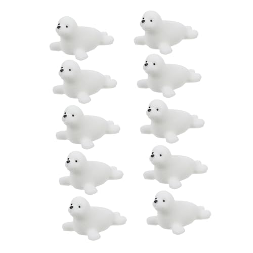 INOOMP 10 Stück Mikro-landschaftsverzierung Meerestierfigur Eisbergfiguren Polartierfiguren Ozeantiere Harz Mini-harztiere Meeres-mini-harztiere Tierharzornamente Weiß Harz von INOOMP