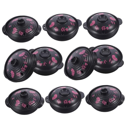 INOOMP 10 Stück Mini Auflaufform Mini Suppentopf Puppenhaus Zubehör Klein DIY Weihnachten Puppenhaus Miniatur Kochen Mini Simulationspfannen Miniatur Töpfe Mini von INOOMP