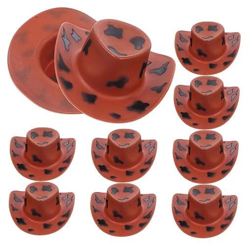INOOMP 10stücke Miniature Hats Teiliges Kunststoff Für -Dekoration -Handwerk Western-themenpartys Und Für Miniatur-Dolls Niedliche Cowgirl-hüte von INOOMP