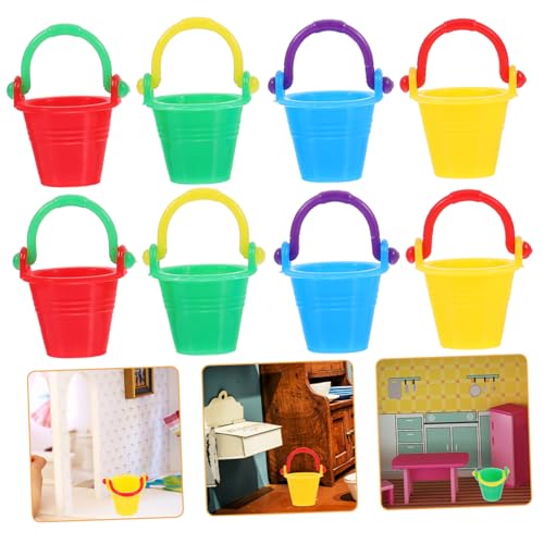 INOOMP 10 Stück Mini-Eimer kleine Eimer Puppenhaus-Eimer Mini-Hausbedarf Wassereimer für Puppen für kinderspielzeug Mini-Wassereimer Puppenhaus Miniatur-Eimer Plastik von INOOMP