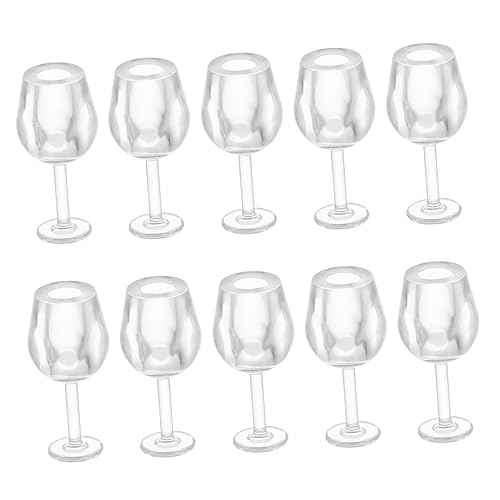 INOOMP 10 Stück Mini Weinglas Winzig Klein Mikro Mini Puppenhaus Weingläser Tassen Für Puppenhäuser Mini-puppenbecher Miniatur-weinbecher Puppenhaus-Miniatur-weingläser Kind Plastik Weiß von INOOMP
