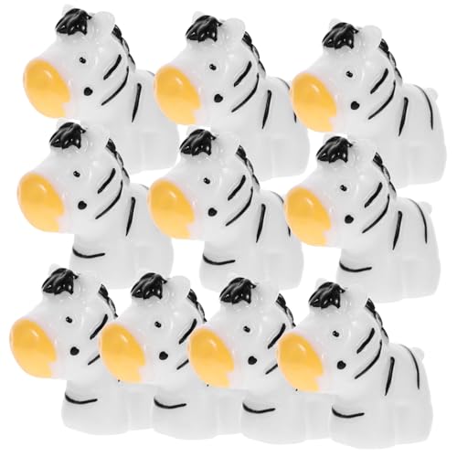 INOOMP 10 Stück Mini Zebra Ornament Zebra Statue Zebra Miniaturen Garten Miniatur Zebra Terrarium Plüsch Dekorationen Dekore X Miniatur Figur Gefälschtes Zebra Kleine von INOOMP