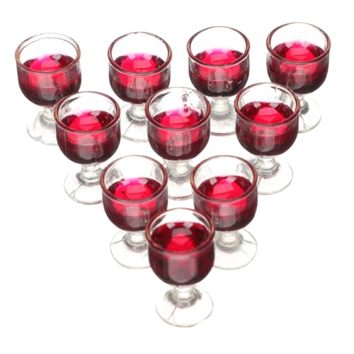 INOOMP 10 Stück Miniatur-Weinglas-Ornamente Dolly-House-Brille Puppenhaus-Dekore Mini Wein winzig Mini-Tassen Gläser mockin Champagnerglas Miniaturen Puppenminiaturen Mini-Brille PVC rot INOOMP 10 Stück Miniatur-Weinglas-Ornamente Dolly-House-Brille Puppenhaus-Dekore Mini Wein winzig Mini-Tassen Gläser mockin Champagnerglas Miniaturen Puppenminiaturen Mini-Brille PVC rot von INOOMP