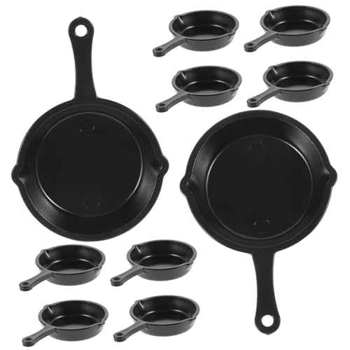 INOOMP 10 Stück Minipfanne winzig Kochgeschirr für Puppenstuben Miniaturen klein Mini-Pfanne Kochen Miniatur-Bratpfanne Puppenhaus-Miniatur-Kochgeschirr Puppenhauspfannen Plastik Schwarz INOOMP 10 Stück Minipfanne winzig Kochgeschirr für Puppenstuben Miniaturen klein Mini-Pfanne Kochen Miniatur-Bratpfanne Puppenhaus-Miniatur-Kochgeschirr Puppenhauspfannen Plastik Schwarz von INOOMP