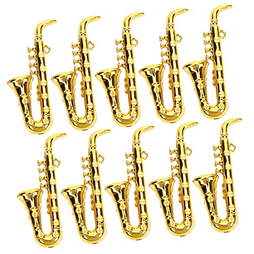 INOOMP 10 Stück Musikinstrumentenmodellzubehör Miniaturen Musical Puppenhaus winzig Saxophon Miniaturdekor Anhänger für Musikinstrumente Musikmodellfiguren Mini-Instrumente Plastik Golden INOOMP 10 Stück Musikinstrumentenmodellzubehör Miniaturen Musical Puppenhaus winzig Saxophon Miniaturdekor Anhänger für Musikinstrumente Musikmodellfiguren Mini-Instrumente Plastik Golden von INOOMP