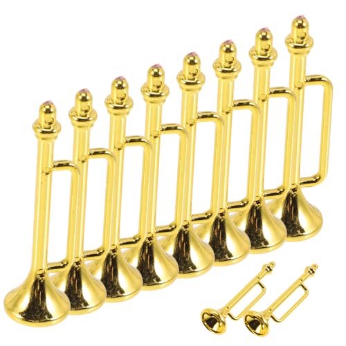 INOOMP 10 Stück Musikinstrumentenmodellzubehör Trompeten Miniatur Dekorationen -Trompete Mini-Sachen Musical Puppenhaus-Trompete für Musikinstrumente Plastik Golden INOOMP 10 Stück Musikinstrumentenmodellzubehör Trompeten Miniatur Dekorationen -Trompete Mini-Sachen Musical Puppenhaus-Trompete für Musikinstrumente Plastik Golden von INOOMP