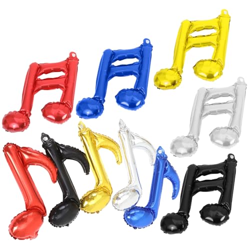 INOOMP 10 Stück Musiknotenballon Mylar-Buchstabenballons Mylar-Ballons Partydekorationen mit Musiknoten Dekorationen für Musik-Mottopartys Musikalische Dekoration Aluminiumfolie INOOMP 10 Stück Musiknotenballon Mylar-Buchstabenballons Mylar-Ballons Partydekorationen mit Musiknoten Dekorationen für Musik-Mottopartys Musikalische Dekoration Aluminiumfolie von INOOMP