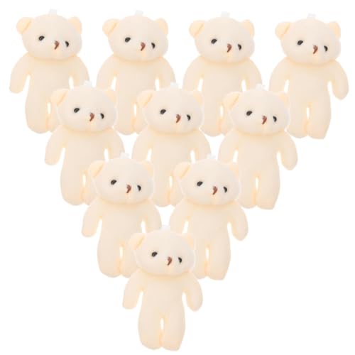 INOOMP 10 Stück Pendellanzpuppe Babys Niedlicher Bärenplüsch Minibären Masse Kleine Bären Plüschtiere Schlüssel Partygeschenke Tragen Plüschbärenkopf Klein Stoff Beige von INOOMP