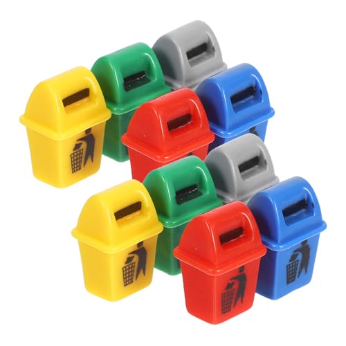 INOOMP 10 Stück Puppenhaus Mülleimer Mini Recycling Mülleimer Miniatur Mülleimer Kleiner Mülleimer Modell Puppenhaus Mülleimer Puppenhaus Mikrolandschaft Mini Szene Mülleimer von INOOMP