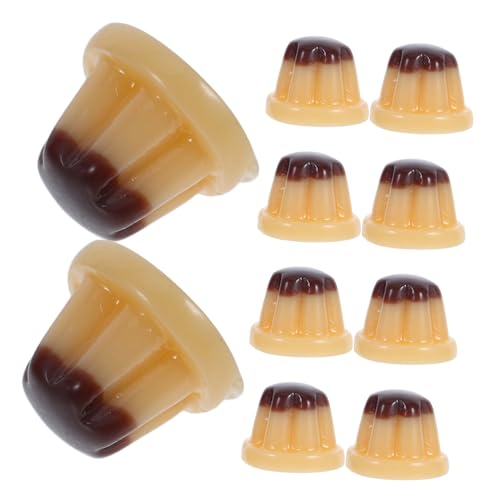 INOOMP 10 Stück Simulationspudding Miniatur-Puppenhauszubehör Miniaturessen für Puppenhaus Puppenhaus-Miniatur-Essen Simulationshausspielzeug Mini-Food-Kochen Plastik von INOOMP