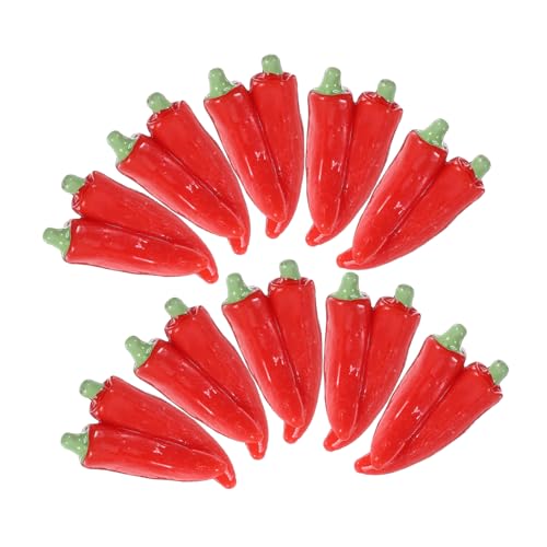 INOOMP 10 Stück Simuliertes Kleines Gemüse Mini Veggie Statue Lebensechte Küchendekoration Kleine Künstliche Chili Realistische Chili -Figur Dekorative Falsche Pfeffer Harz Rot von INOOMP