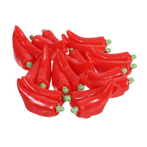 INOOMP 10 Stück Simuliertes kleines Gemüse Realistische Deko Diese Schlüsselwörter können dazu beitragen Küchendekoration LIFELISCHE MINI Chili Kleine gefälschte Chili -Pfeffer Harz rot von INOOMP