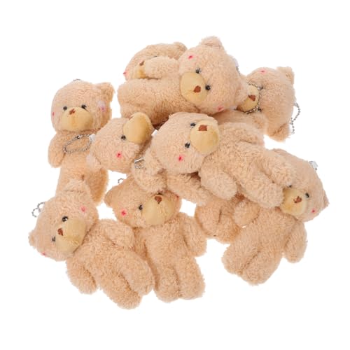 INOOMP 10 Stück Teddybärenschlüsselkette Mini-Stoffbären kleine Plüschtiere DIY -Stofftier Plüsch-Plüschtier-Anhänger kleine Bärenpuppe Minibär -Fleece Light Brown INOOMP 10 Stück Teddybärenschlüsselkette Mini-Stoffbären kleine Plüschtiere DIY -Stofftier Plüsch-Plüschtier-Anhänger kleine Bärenpuppe Minibär -Fleece Light Brown von INOOMP