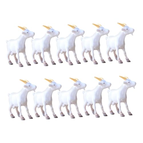 INOOMP 10 Stück Teiliges Mini Ziegenfiguren Dekorative PVC Ziegenmodelle mit Lebensechter Kleine Tierfiguren für Garten DIY Vielseitige Miniatur Tierdekoration von INOOMP