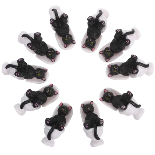 INOOMP 10 Stück Teiliges Schwarzes Katzen-Miniatur Widerstandsfähigem Harz Niedliche Kleine Katzenfiguren für Tischdekoration Vielseitig Einsetzbar für Badezimmer Garten und Wohnräume INOOMP 10 Stück Teiliges Schwarzes Katzen-Miniatur Widerstandsfähigem Harz Niedliche Kleine Katzenfiguren für Tischdekoration Vielseitig Einsetzbar für Badezimmer Garten und Wohnräume von INOOMP