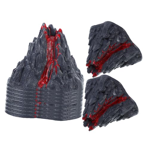 INOOMP 10 Stück Vulkan-Lava- vulkanische Verzierung Geburtstag des Vulkans Vulkanlandschaftsschmuck klein künstlich Vulkan Modell Vulkanmodell aus Kunststoff Plastik von INOOMP