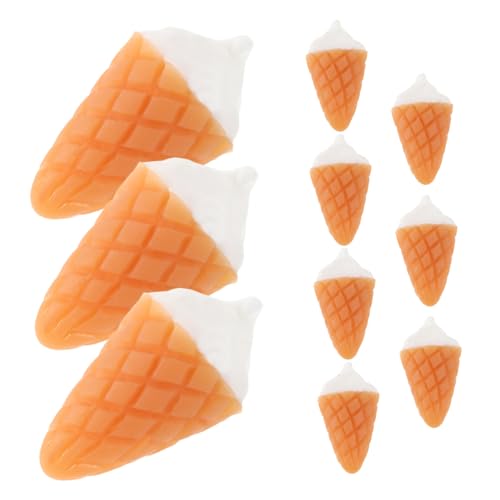 INOOMP 10 Stücke Mini Gefälschte Eistüten Realistische Dessert Für Puppenhaus Miniaturen Küche Dekoration Simulation Lebensmittel Modell von INOOMP