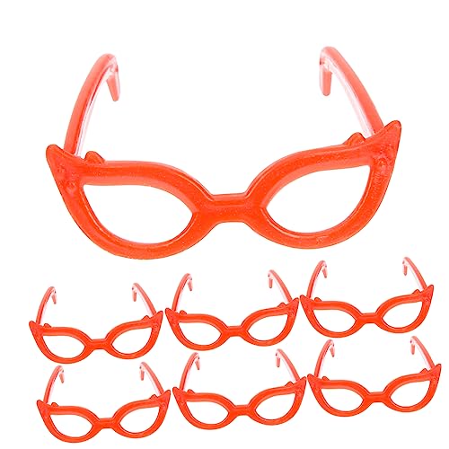 INOOMP 100 Stück Mini-brillenspielzeug Zubehör Puppenbrille Für Puppen Sonnenbrillen Schnapsgläser Mini-gläser Zum Basteln Brille Spielzeugbrille Rot Plastik von INOOMP