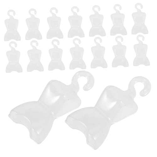 INOOMP 100 Stück Puppenkleidung Rack Prinzessin Kleiden Mini-Mannequin-aufhänger Stand Für Mädchen Realistisch Puppen-Mannequin-Torso Form Plastik Transparent von INOOMP
