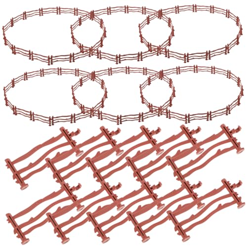 INOOMP 100 Stück Spielzeugzaun Modell Kinderspielzeug Tragbares Gehege Gerade Realistisches Innenzubehör Miniaturzaun Außenspielzeug Grenzen Zäune Rollenzubehör Simulation Pp von INOOMP
