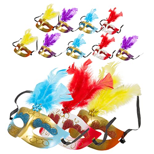 INOOMP 12 Stck. Federmaskenspielzeug Mini-kostümmasken Maskerade Realistisch Karnevalsmasken Maske Karneval Partymaske Für Frauen Gefieder Maske Masken-cosplay Plastik Zufällige Farbe von INOOMP