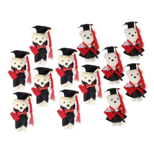 INOOMP 12 Stück Doktor Bär Bouquet Materialien Glückwunsch Bär Glückwunsch Absolvent Stofftier Plüsch Teddybär Party Abschluss Bär Abschluss Bär Abschluss Blumenstrauß Bär Stoff von INOOMP