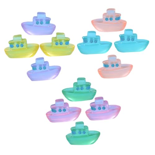 INOOMP 12 Stück Leuchtende Kreuzfahrtschiffdekorationen Boot Ornament Dekorativ Kunsthandwerk Mini Klein Wasser- Harz von INOOMP