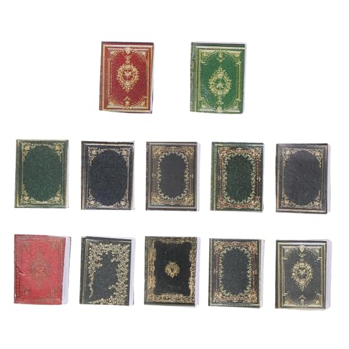 INOOMP 12 Stück Mini -Buchzubehör Miniaturen winzig Bücher Mini-Verzierung Mini-Hausschmuck Mikrohausmodell Mini-Handwerk Mini - Mini-Hausverzierung Mini-Hausdekoration Papier von INOOMP