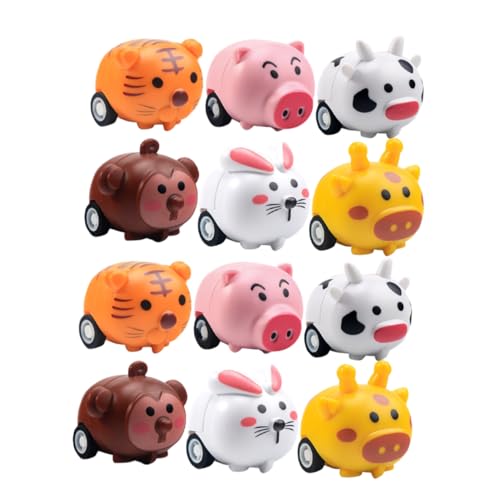 INOOMP 12 Stück Pull Back Fahrzeuge Mini Autospielzeug Reibungsbetriebene Rennwagen Mini Konstruktionen Lastwagen Partygeschenke Für Vorschulkinder Kleinkinder Jungen Mädchen von INOOMP