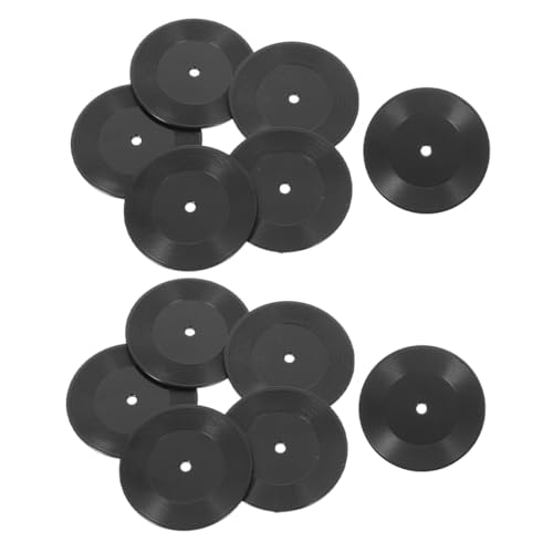 INOOMP 12 Stück Puppenhausdekoration Zubehör Mini Ornament Sachen Modern Bausatz Gemacht Winzig Dekorationen Puppenhaus-Schallplatte Szene Realistisch Plastik Black INOOMP 12 Stück Puppenhausdekoration Zubehör Mini Ornament Sachen Modern Bausatz Gemacht Winzig Dekorationen Puppenhaus-Schallplatte Szene Realistisch Plastik Black von INOOMP