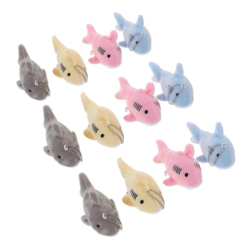 INOOMP 12 Stück Teiliges Plüsch Mini Schlüsselanhänger Weiche Kleine Meeresräuber Anhänger für Rucksack Handtasche und Auto Niedliche Kuscheltiere Meeresthema Party Mitgebsel Bunte von INOOMP